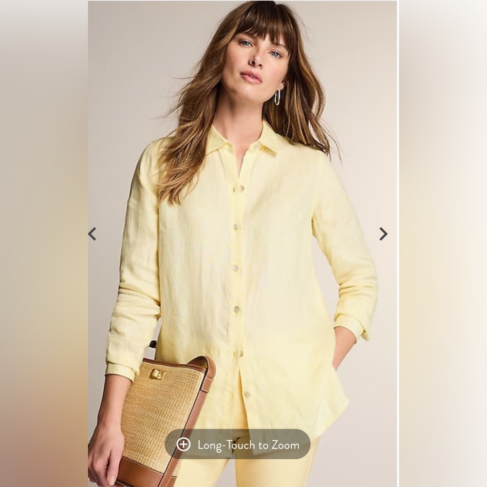 J. Jill Light Yellow Button-Down Shirt